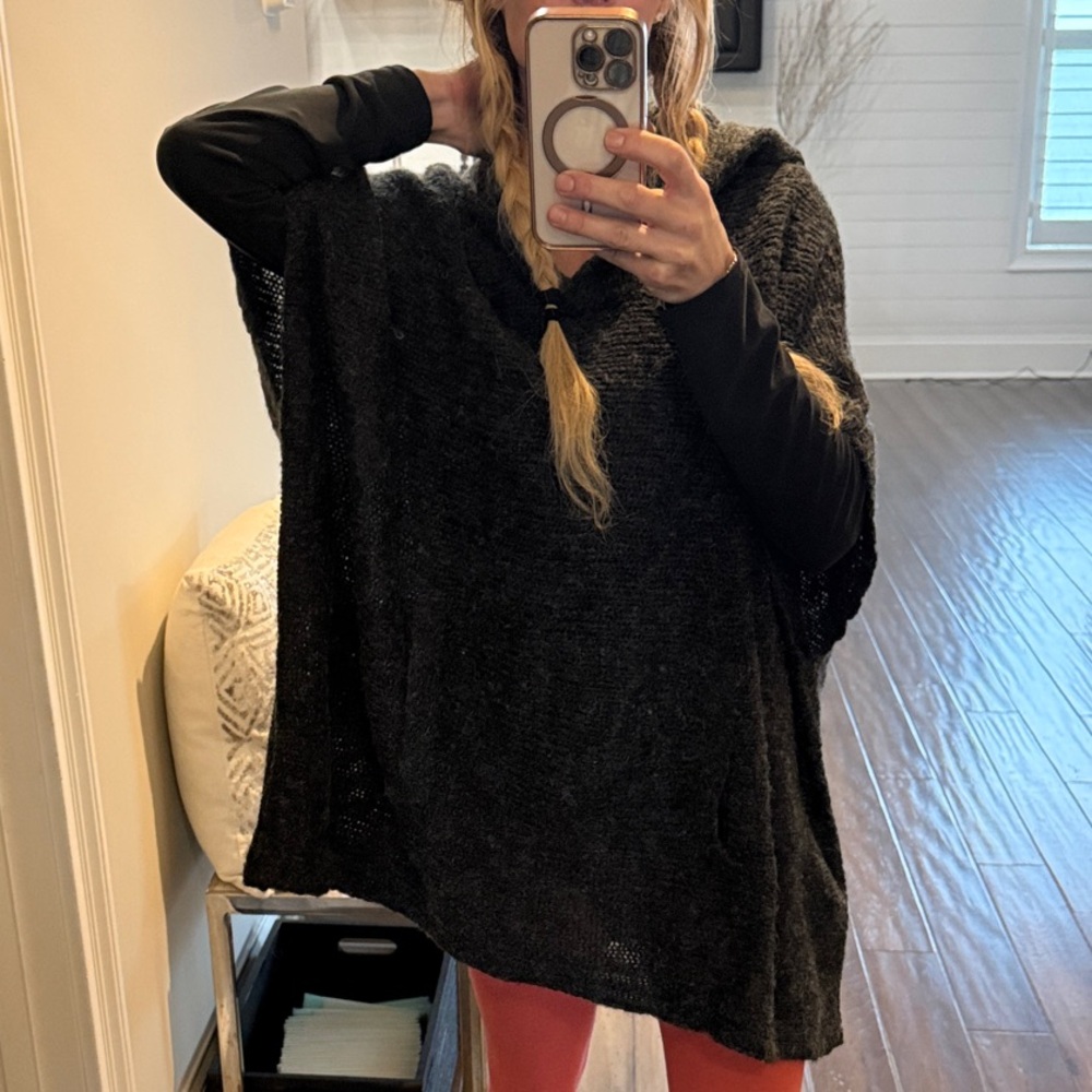 Vertigo Black Knit Poncho
